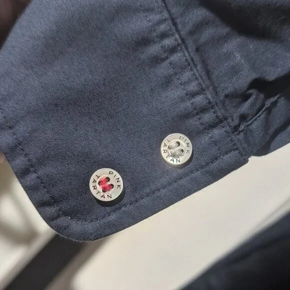 Pink Tartan | Ruffle Collar Tunic In Navy - Picture 4 of 9